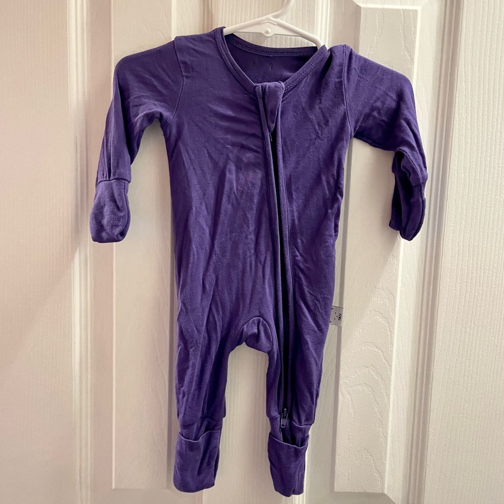Popoki pajamas purple convertible footie